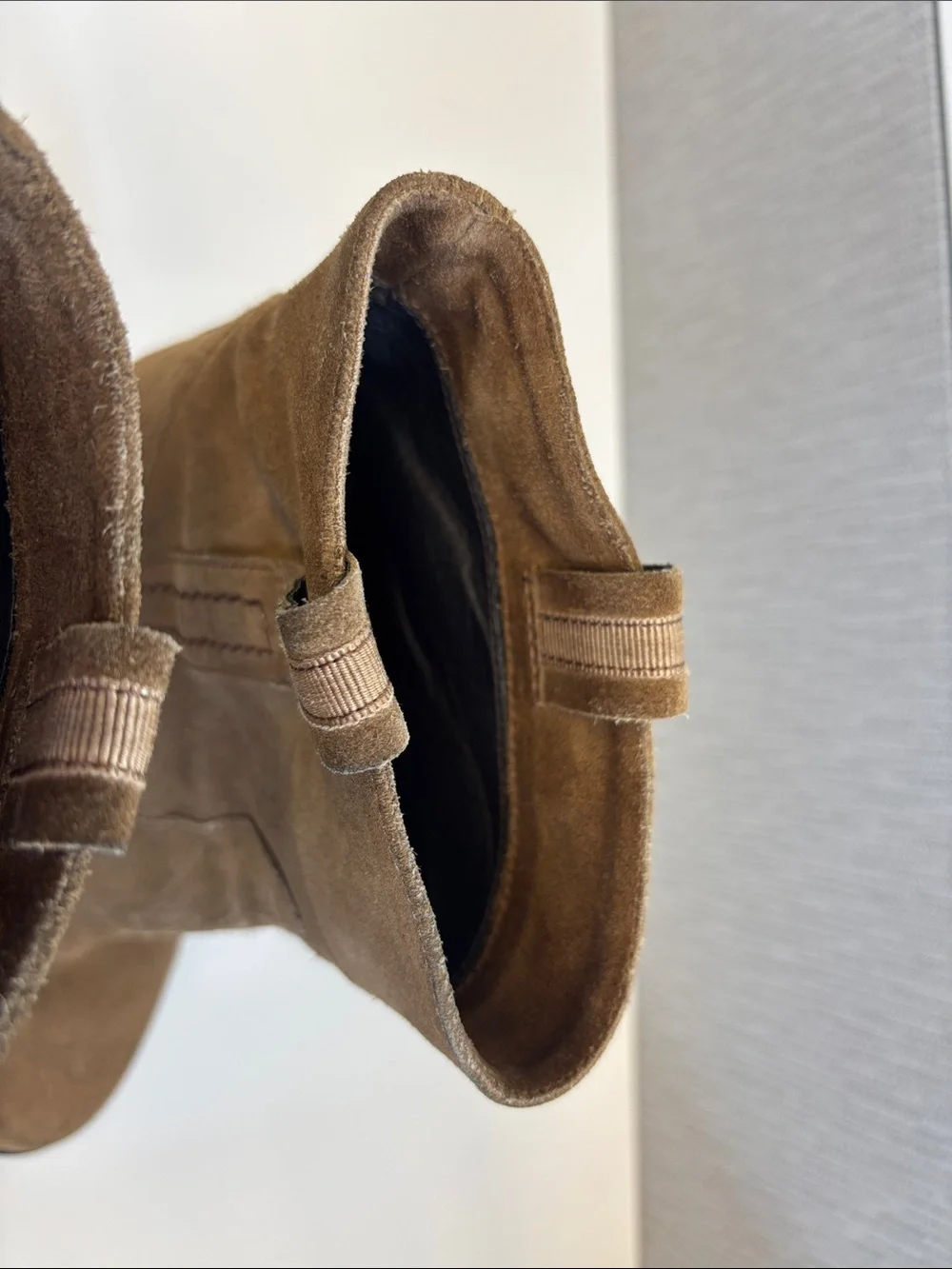 kate spade Tan Suede Block Heel Ankle Boots